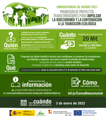 Ayudas a proyectos transformadores de �ndole cient�fico-t�cnica para la promoci�n de la bioeconom�a