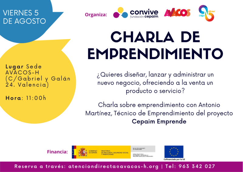 cartel CHARLA DE EMPRENDIMIENTO: �C�MO EMPRENDER EN VALENCIA?