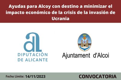 Ayudas para Alcoy con destino a minimizar el impacto econmico de la crisis de la invasin de Ucrania