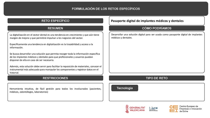 Pasaporte digital de implantes m�dicos y dentales