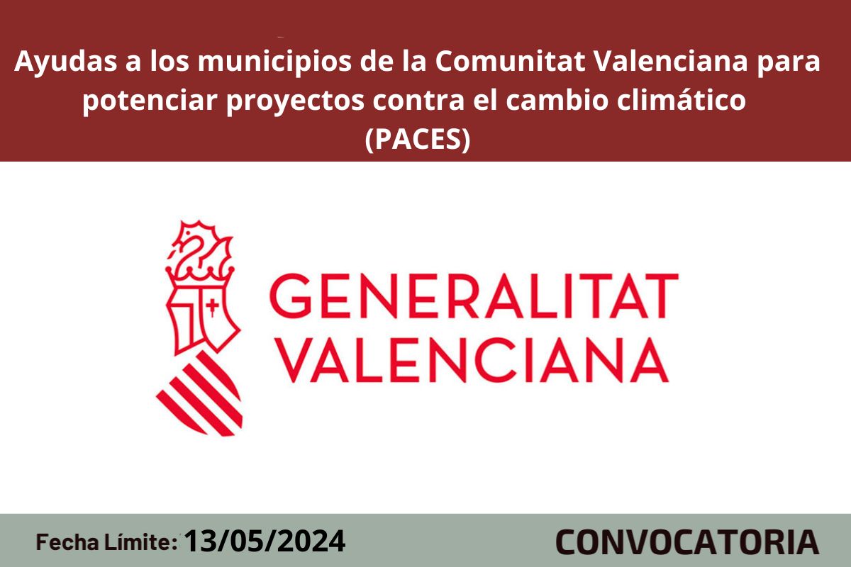 Ayudas a los municipios de la Comunitat Valenciana para potenciar proyectos contra el cambio climtico (PACES)