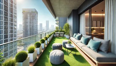 C�sped artificial en balcones: ideas de decoraci�n