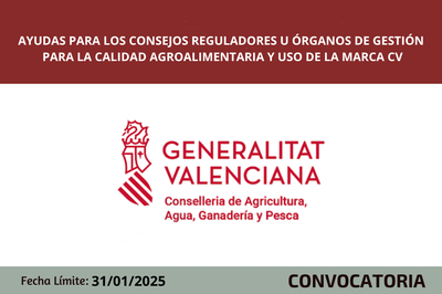 Ayudas para los consejos reguladores u órganos de gestión para la calidad agroalimentaria y uso de la marca CV