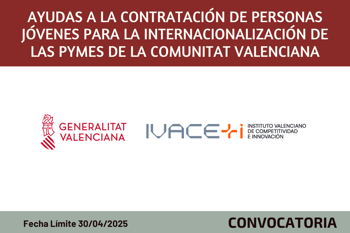 Ayudas a la contratacin de personas jvenes para la internacionalizacin de las pymes de la Comunitat Valenciana