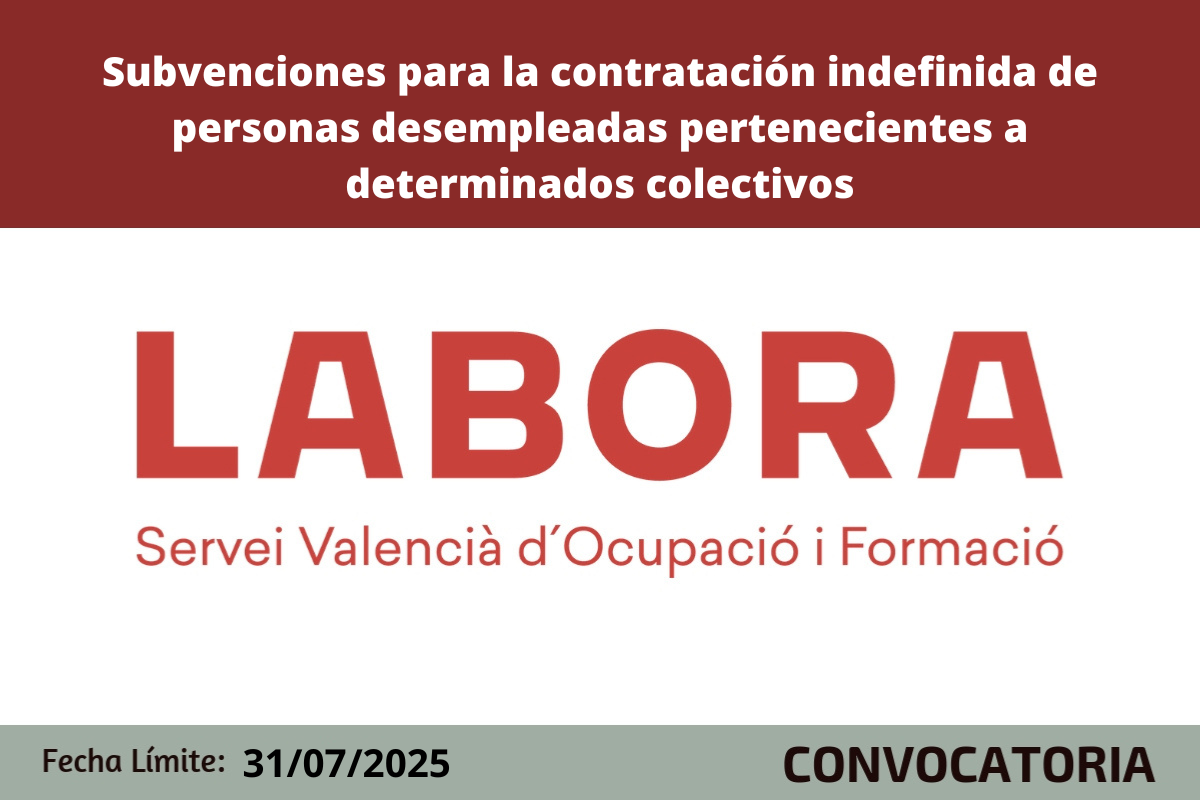 Subvenciones para la contrataci�n indefinida de personas desempleadas pertenecientes a determinados colectivos[;;;][;;;]