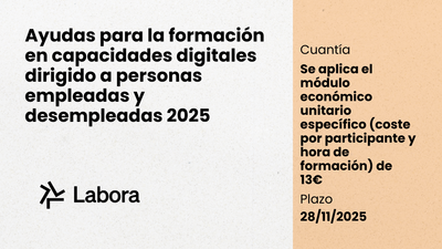 Ayudas para la formaci�n en capacidades digitales dirigido a personas empleadas y desempleadas, 2025