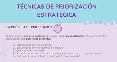 Técnicas de priorización estratégica
