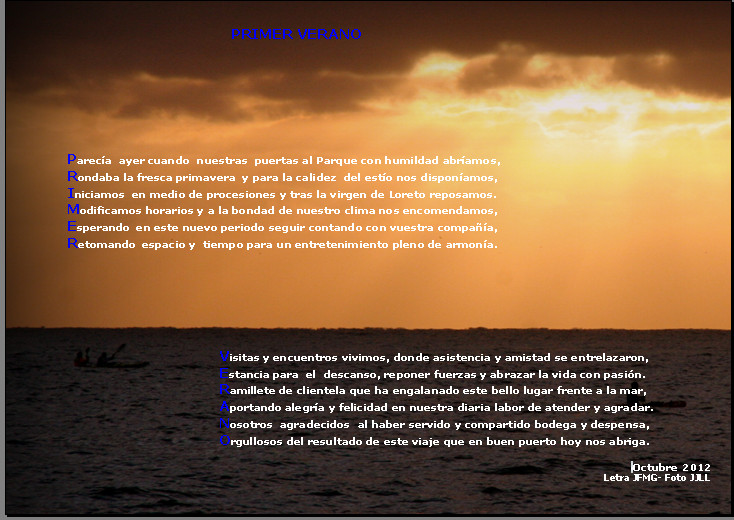NUESTRO PRIMER VERANO
