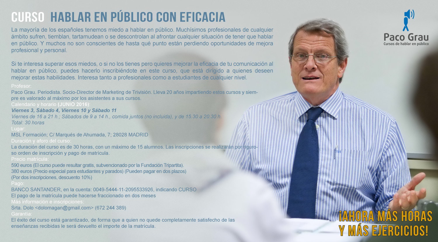 Curso en Madrid de Hablar en P�blico con Eficacia