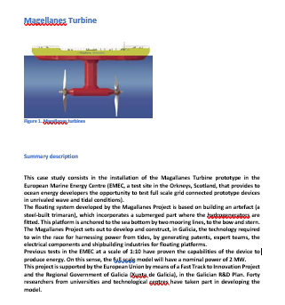 Turbinas Magallanes; Energa Marina