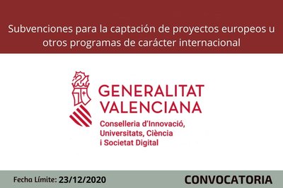 Subvenciones captaci�n proyectos europeos e internacionales