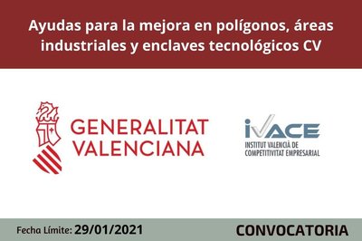Ayudas pol�gonos industriales, �reas empresariales  y enclaves tecnol�gicos CV 2021