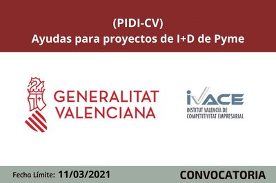 Ayudas para proyectos de I+D de Pyme (PIDI-CV)