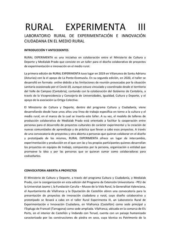 Bases de la Convocatoria