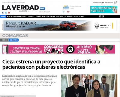 Cieza instala el sistema de identificaci�n de pacientes con pulseras electr�nicas de MYSPHERA