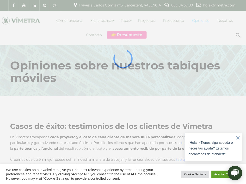 Opiniones sobre los tabiques mviles - Vimetra