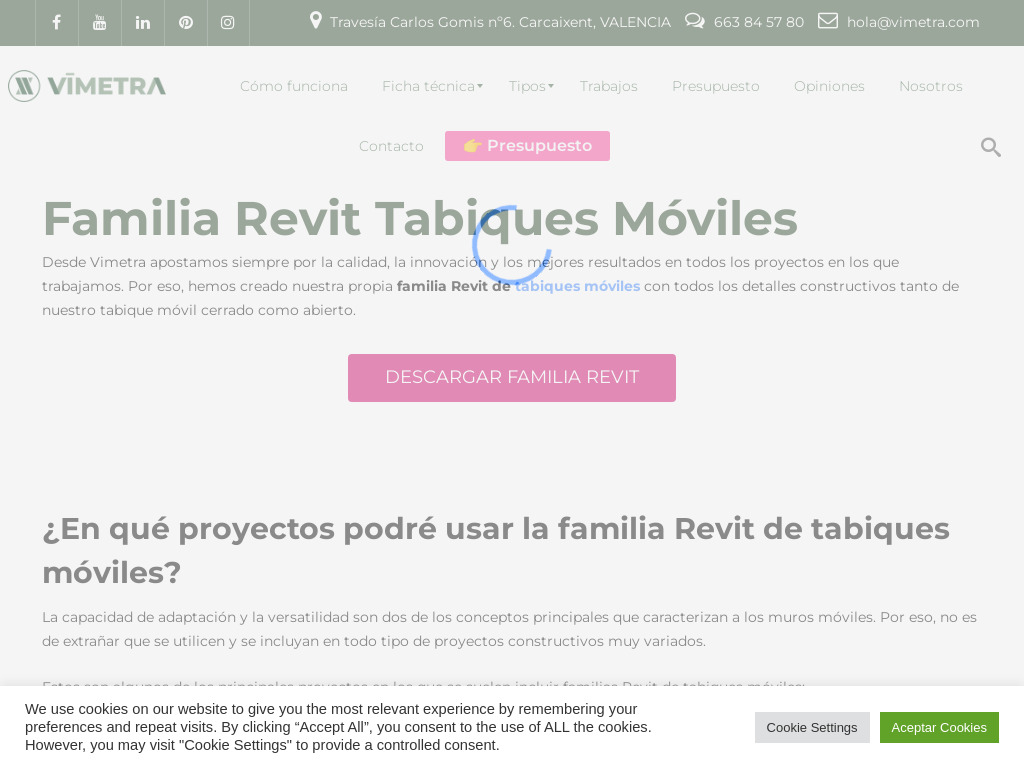 Familia Revit Tabiques Mviles [Abiertos y cerrados] - Vimetra